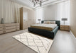 Machine Washable Traditional Champagne Beige Rug in a Bedroom, wshtr4191