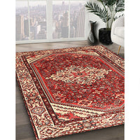 Traditional Tangerine Pink Medallion Rug, tr4193