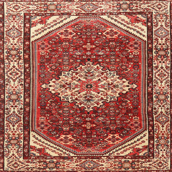 Square Traditional Tangerine Pink Medallion Rug, tr4193