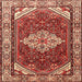 Square Traditional Tangerine Pink Medallion Rug, tr4193