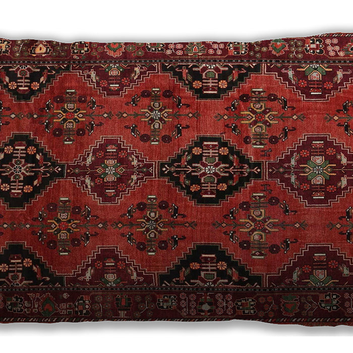 Traditional Classic Rectangular Tomato Red Lumbar Throw Pillow, 13 inch by 19 inch, lbtr4195