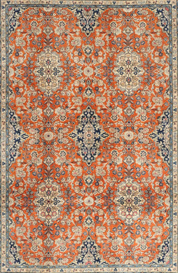 Machine Washable Traditional Mahogany Brown Rug, wshtr4196