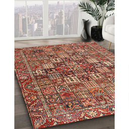 Traditional Tangerine Pink Persian Rug in Family Room, tr4197