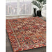 Traditional Tangerine Pink Persian Rug in Family Room, tr4197