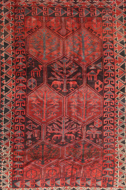 Machine Washable Traditional Red Rug, wshtr4198