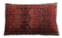 Traditional Classic Rectangular Red Lumbar Throw Pillow, 13 inch by 19 inch, lbtr4198