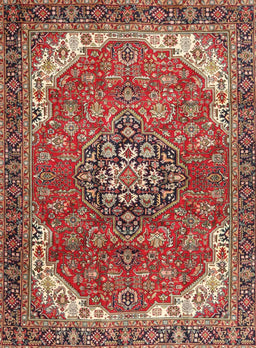 Machine Washable Traditional Tomato Red Rug, wshtr4199
