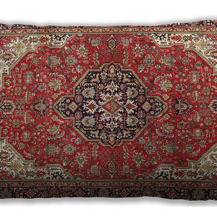 Traditional Classic Rectangular Tomato Red Lumbar Throw Pillow, 13 inch by 19 inch, lbtr4199