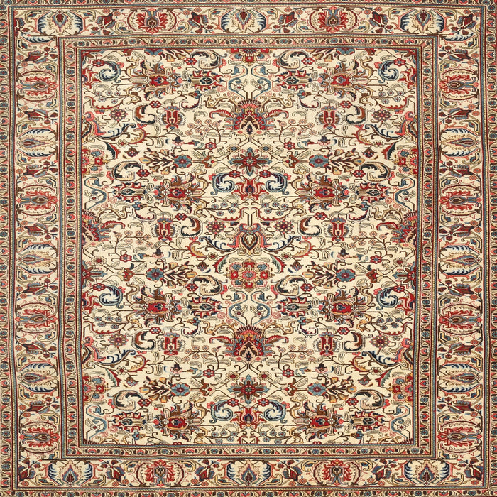 Square Traditional Sienna Brown Persian Rug, tr419