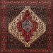 Round Machine Washable Traditional Sienna Brown Rug, wshtr41