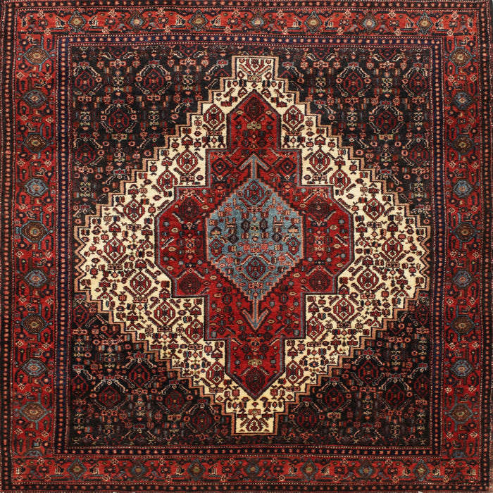 Square Traditional Sienna Brown Persian Rug, tr41
