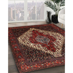 Machine Washable Traditional Sienna Brown Rug in a Family Room, wshtr41