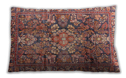 Traditional Classic Rectangular Brown Red Lumbar Throw Pillow, 13 inch by 19 inch, lbtr4200