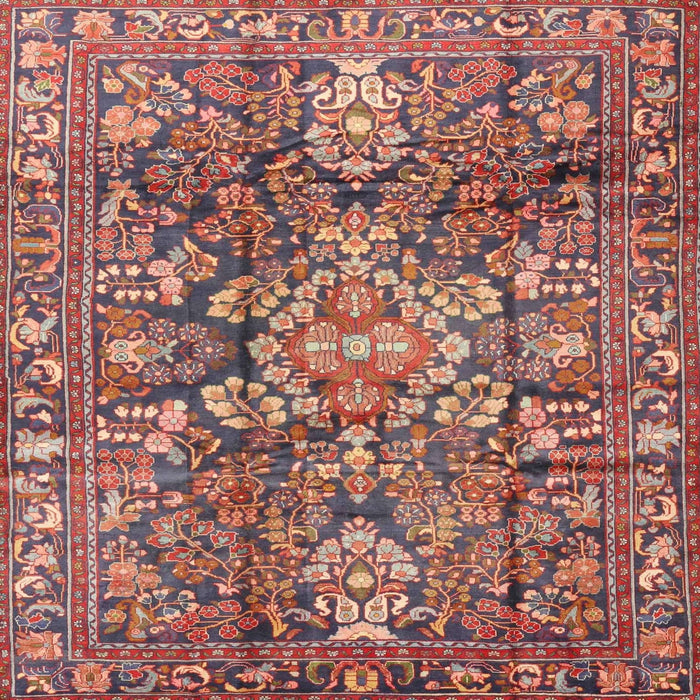 Square Traditional Brown Red Persian Rug, tr4200