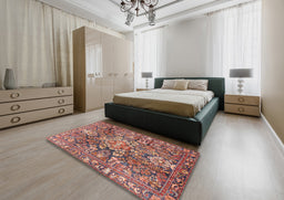 Traditional Brown Red Persian Rug in a Bedroom, tr4200