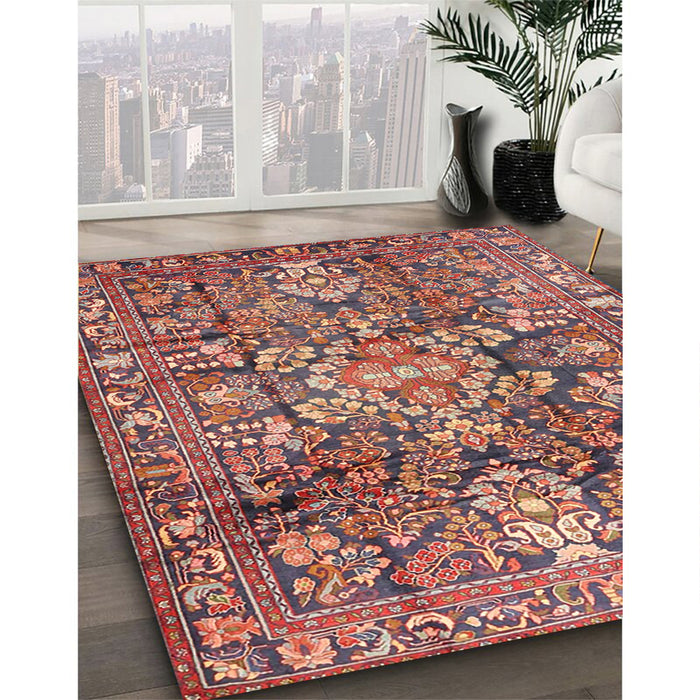 Machine Washable Traditional Brown Red Rug in a Family Room, wshtr4200