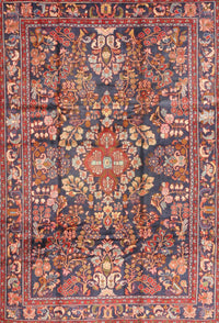 Machine Washable Traditional Brown Red Rug, wshtr4200