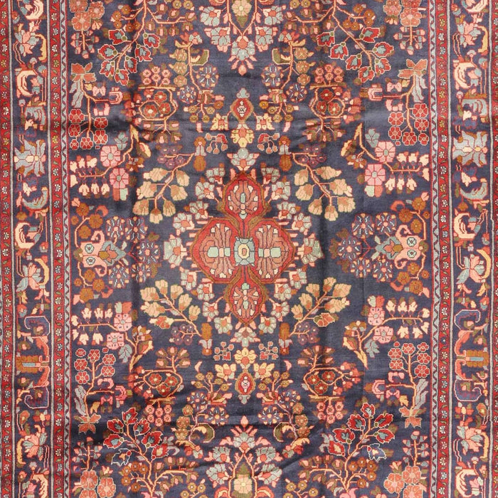 Machine Washable Traditional Brown Red Rug, wshtr4200