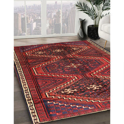 Traditional Sienna Brown Persian Rug in Family Room, tr4201