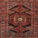 Round Machine Washable Traditional Saffron Red Rug, wshtr4204