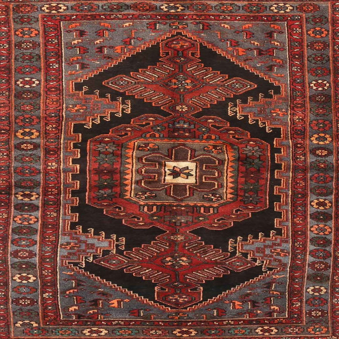 Square Traditional Saffron Red Persian Rug, tr4204