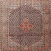 Square Traditional Light Copper Gold Medallion Rug, tr4207