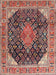 Machine Washable Traditional Saffron Red Rug, wshtr4208