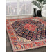 Traditional Saffron Red Medallion Rug in Family Room, tr4208