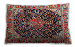 Traditional Classic Rectangular Saffron Red Lumbar Throw Pillow, 13 inch by 19 inch, lbtr4208