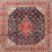 Square Traditional Saffron Red Medallion Rug, tr4208