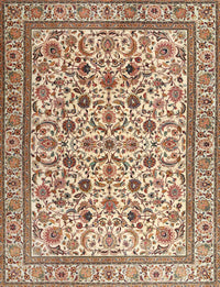 Machine Washable Traditional Sienna Brown Rug, wshtr4209