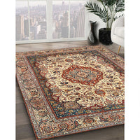 Traditional Dark Sienna Brown Medallion Rug, tr420