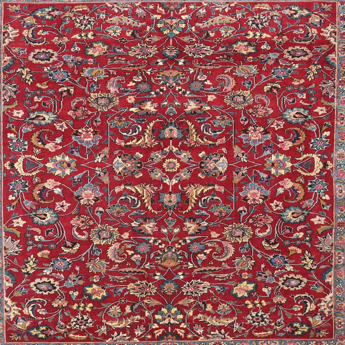 Square Traditional Orange Salmon Pink Persian Rug, tr4210