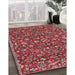 Machine Washable Traditional Orange Salmon Pink Rug in a Family Room, wshtr4210