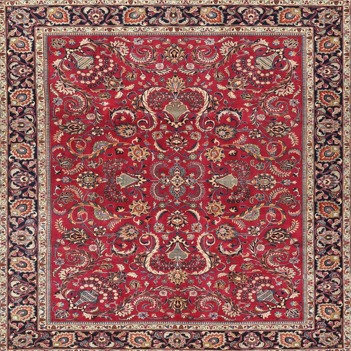Square Traditional Light Copper Gold Persian Rug, tr4211