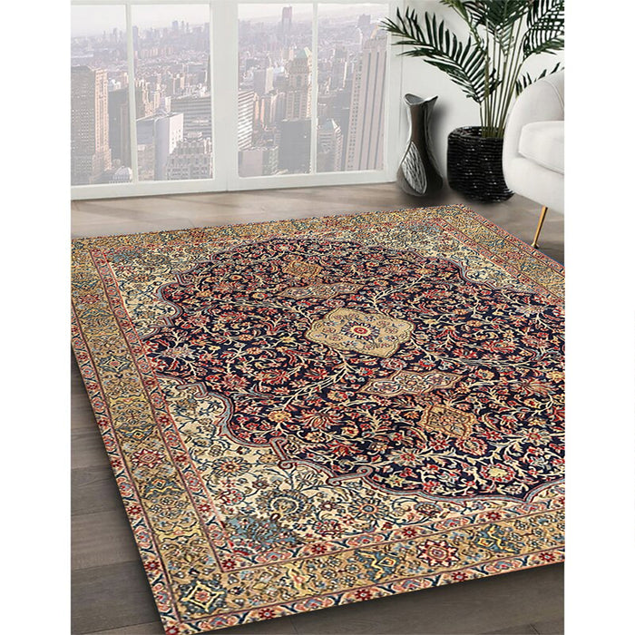 Traditional Red Brown Persian Rug in Family Room, tr4214