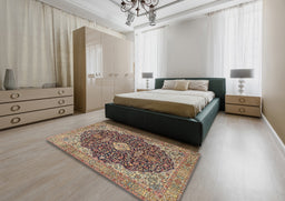 Traditional Red Brown Persian Rug in a Bedroom, tr4214