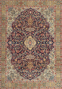 Machine Washable Traditional Red Brown Rug, wshtr4214