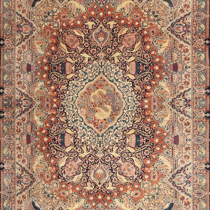 Machine Washable Traditional Chestnut Brown Rug, wshtr4215
