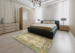 Traditional Brown Persian Rug in a Bedroom, tr4216