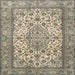 Square Traditional Brown Medallion Rug, tr4217
