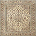 Round Machine Washable Traditional Brown Rug, wshtr4219