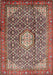 Machine Washable Traditional Saffron Red Rug, wshtr421