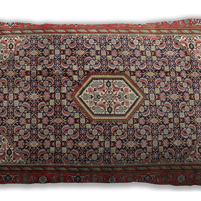 Traditional Classic Rectangular Saffron Red Lumbar Throw Pillow, 13 inch by 19 inch, lbtr421