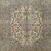 Square Traditional Brown Medallion Rug, tr4220