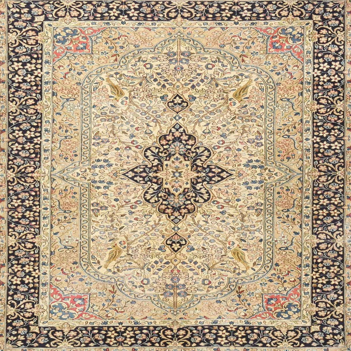 Round Machine Washable Traditional Brown Rug, wshtr4221