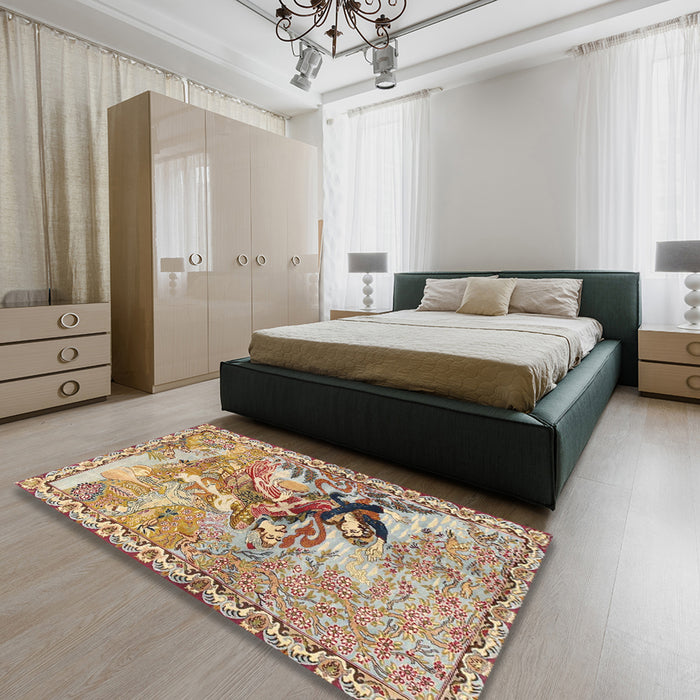 Traditional Brown Animal Rug in a Bedroom, tr4222