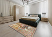 Machine Washable Traditional Brown Rug in a Bedroom, wshtr4222