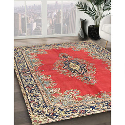Traditional Red Persian Rug in Family Room, tr4223
