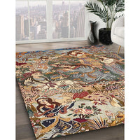 Traditional Dark Sienna Brown Animal Rug, tr4225